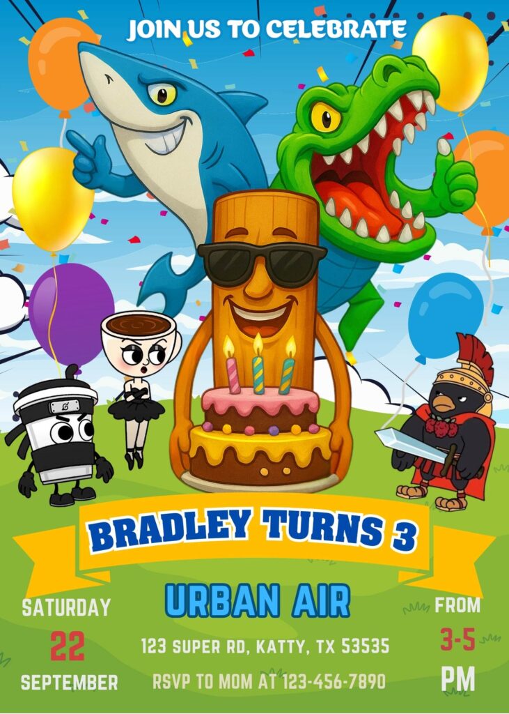 Italian Brainrot Birthday Invitation