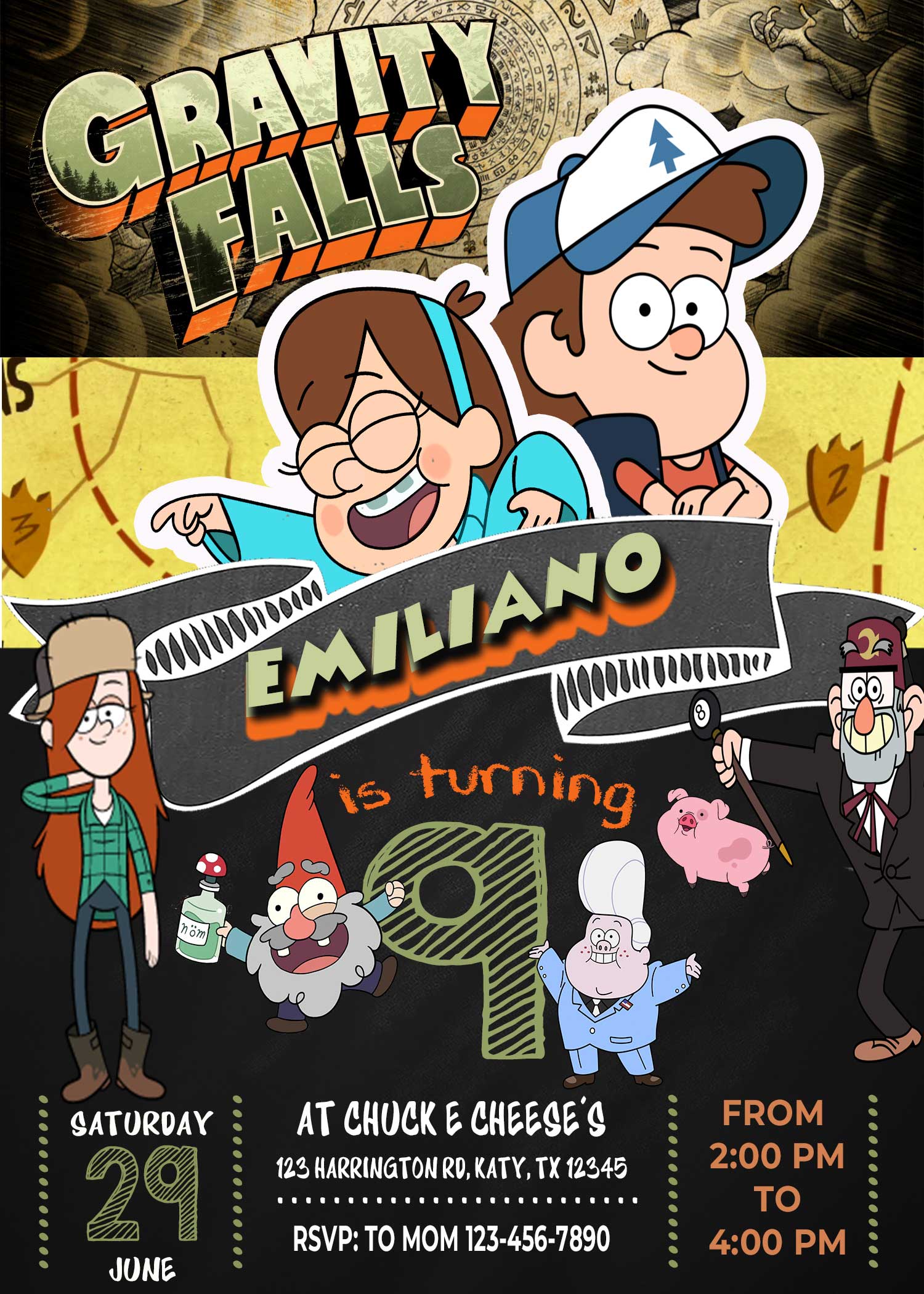 GRAVITY FALLS BIRTHDAY INVITATION - oscarsitosroom