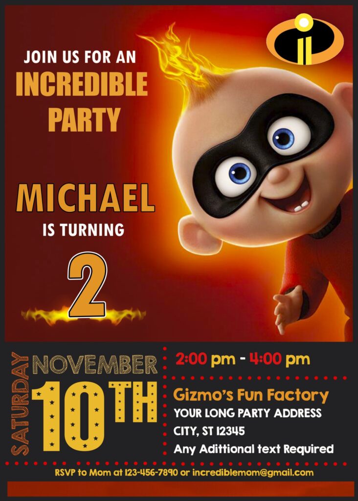 The Incredibles 2 Baby Jack Birthday Invitation - oscarsitosroom