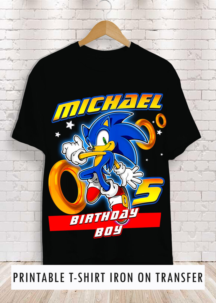 Sonic The Hedgehog Birthday Shirt Printable Transfer - oscarsitosroom